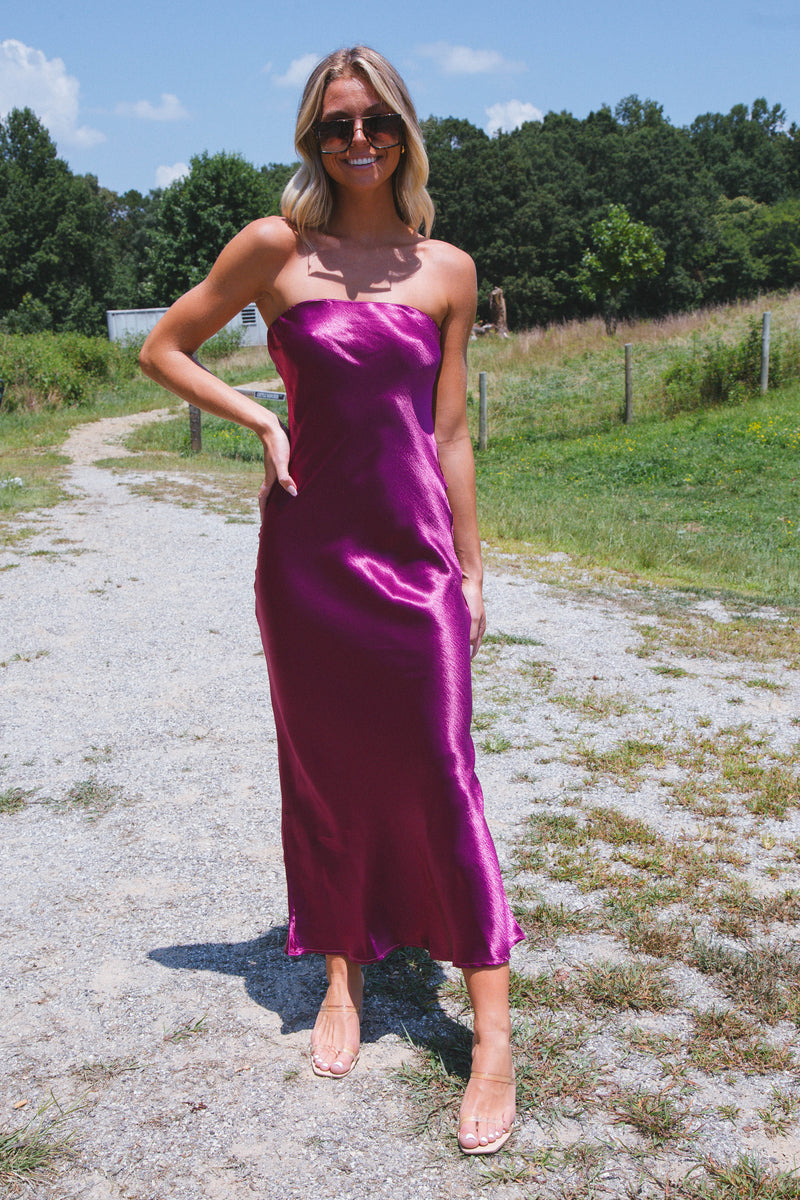 Dress To Impress Maxi Tube Dress, Wine