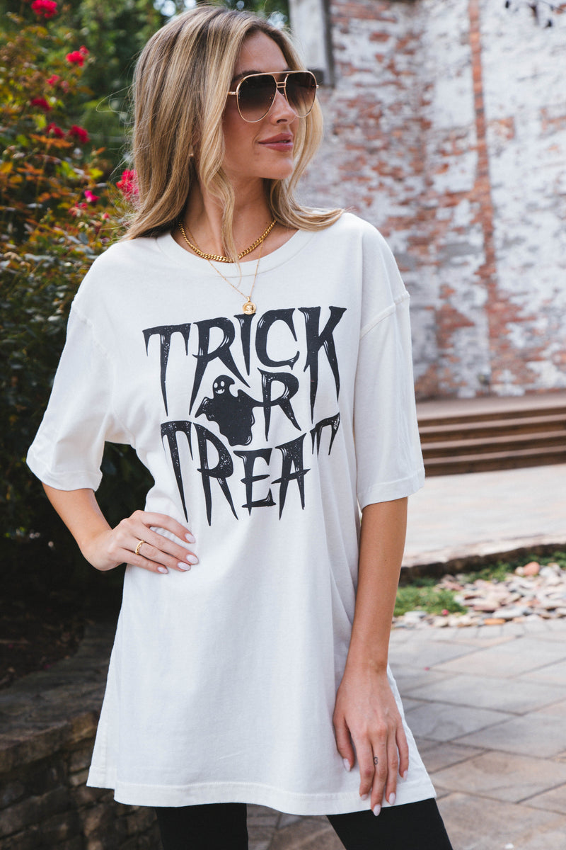 Trick Or Treat Graphic Tee, Vintage White