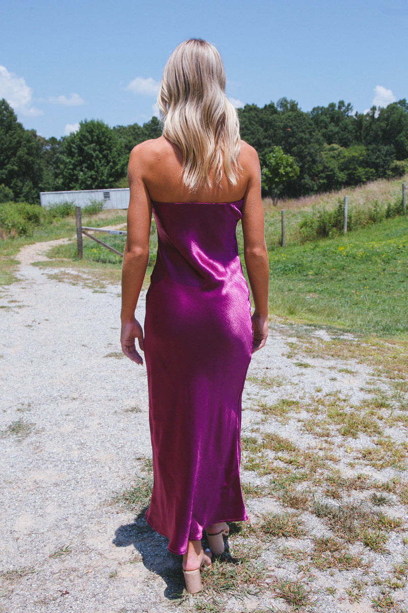 Dress To Impress Maxi Tube Dress, Wine