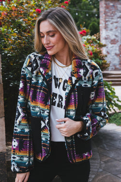 Electric Love Fleece Jacket, Black Multi