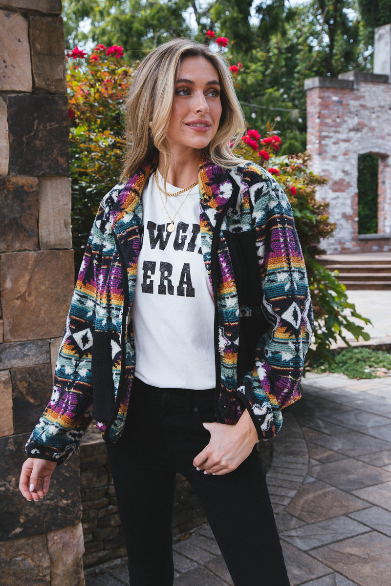 Electric Love Fleece Jacket, Black Multi