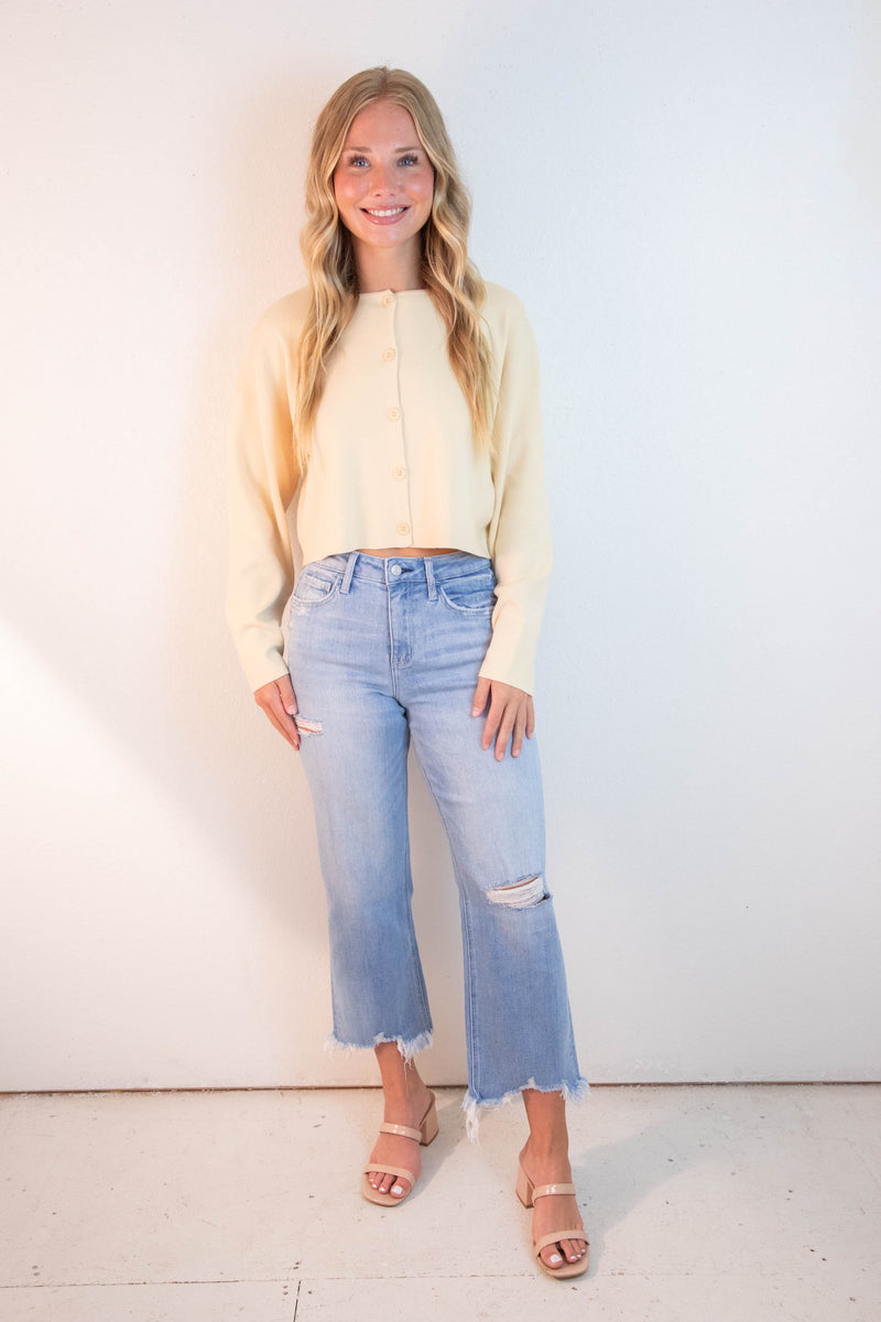 Cassidy High Rise Distressed Jeans, Amply