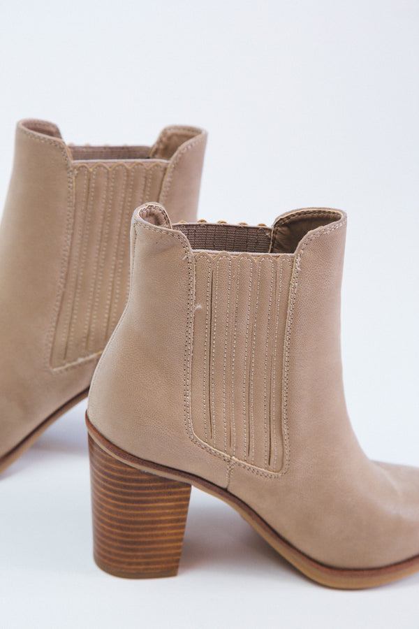 Santos Almond Toe Bootie, Stone