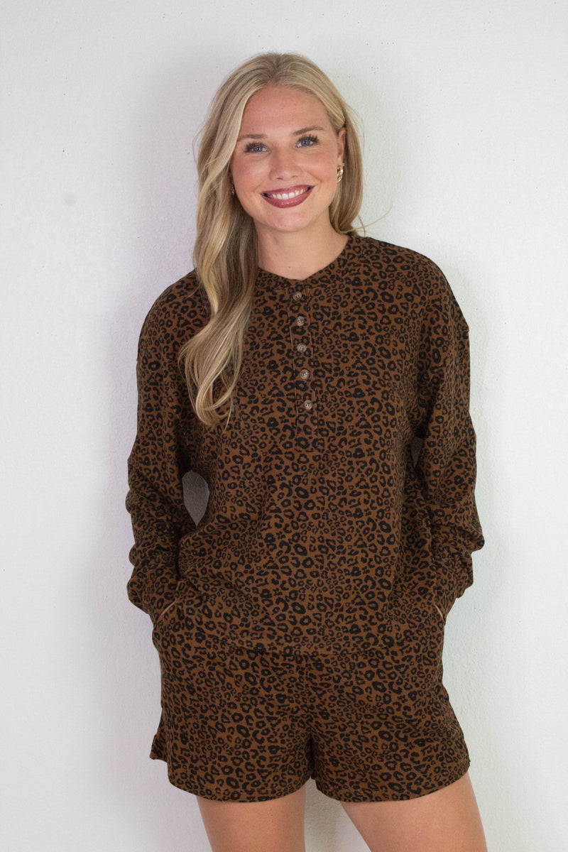 Chloe Leopard Print Set, Brown