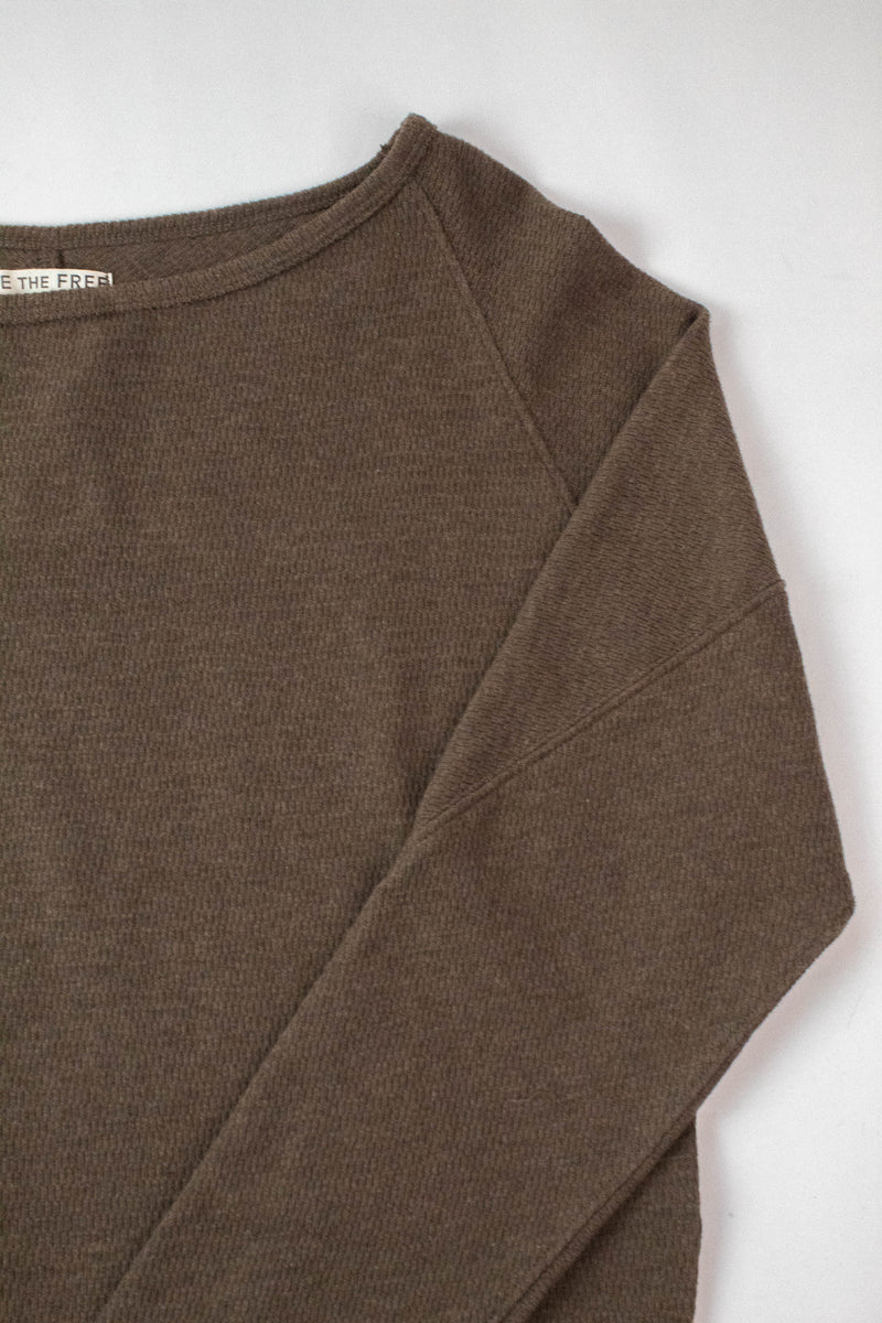 Jess Boat Neck Top, Coco Brown Heather | Free People