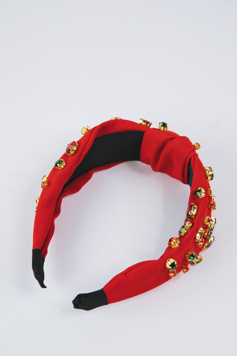 Cindy Gemstone Headband, Red