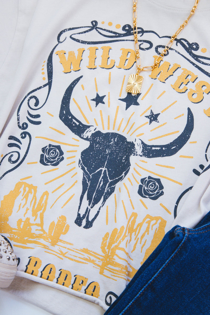 Wild West Rodeo Cropped Tee, Antique White
