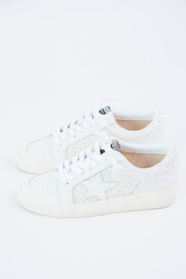 Reflex White Star Glitter Sneaker, White Glitter | Vintage Havana