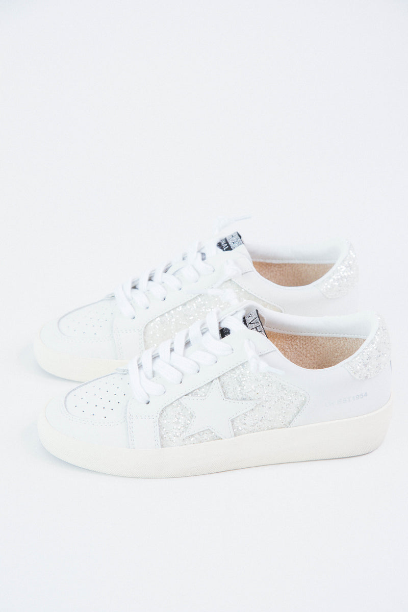 Reflex White Star Glitter Sneaker, White Glitter | Vintage Havana