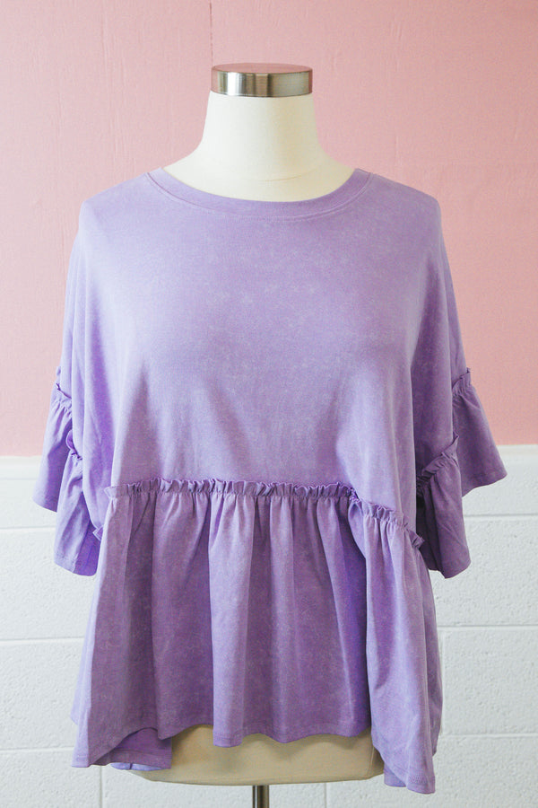 Adeline Drop Shoulder Top, Lavender | Plus Size