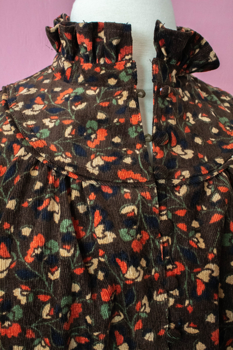 Arianna Corduroy Printed Dress, Chocolate Mix | Extended Styles