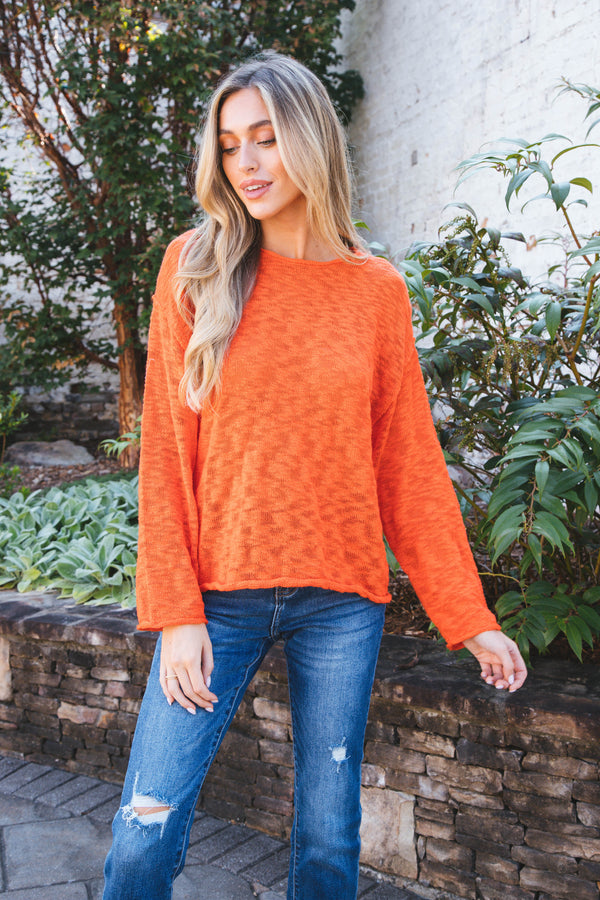 Korinne Knit Sweater, Cherry Tomato