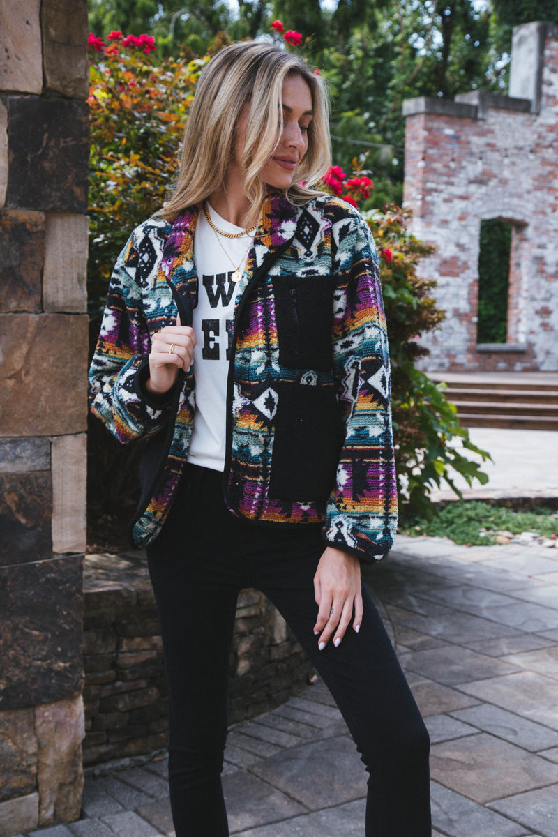 Electric Love Fleece Jacket, Black Multi