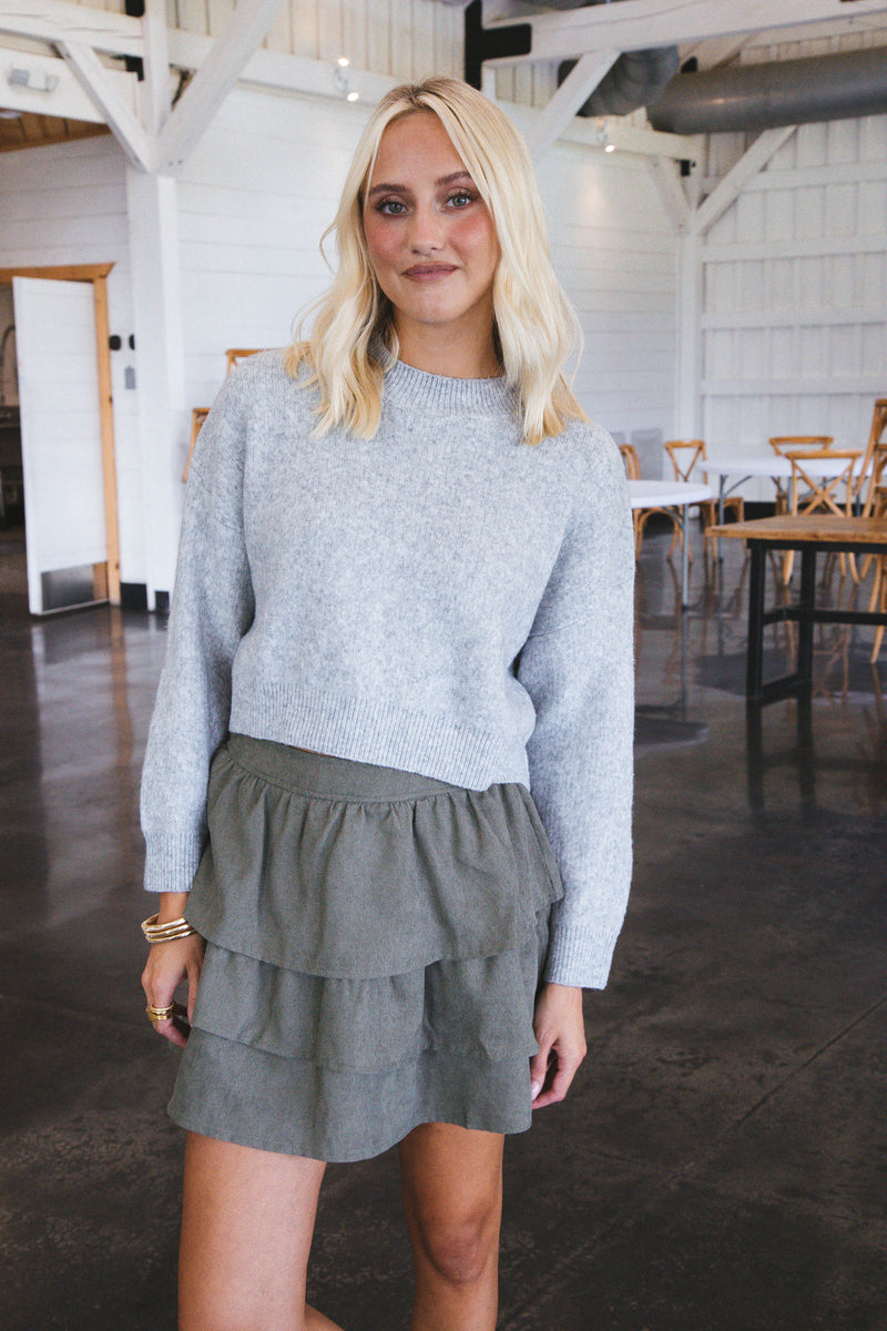 Second Chance Corduroy Mini Skirt, Olive