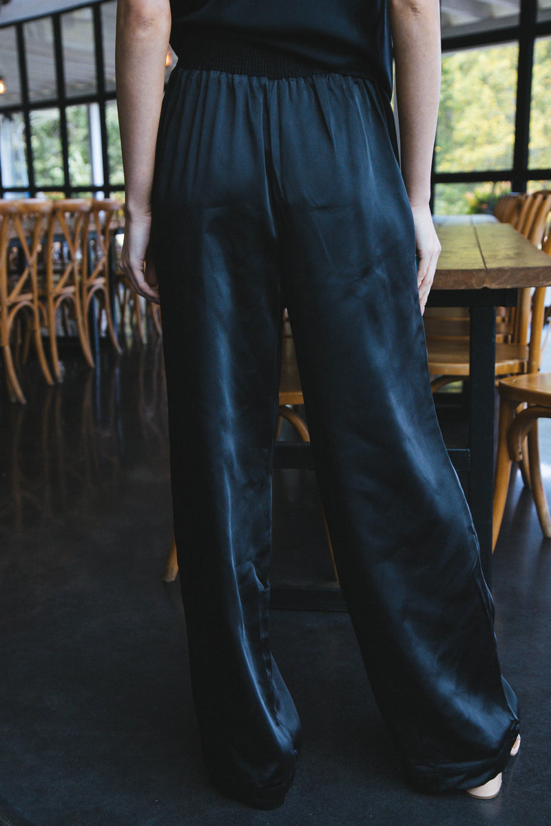 Buy Black Silk Blend Pleated Trousers Online | FableStreet