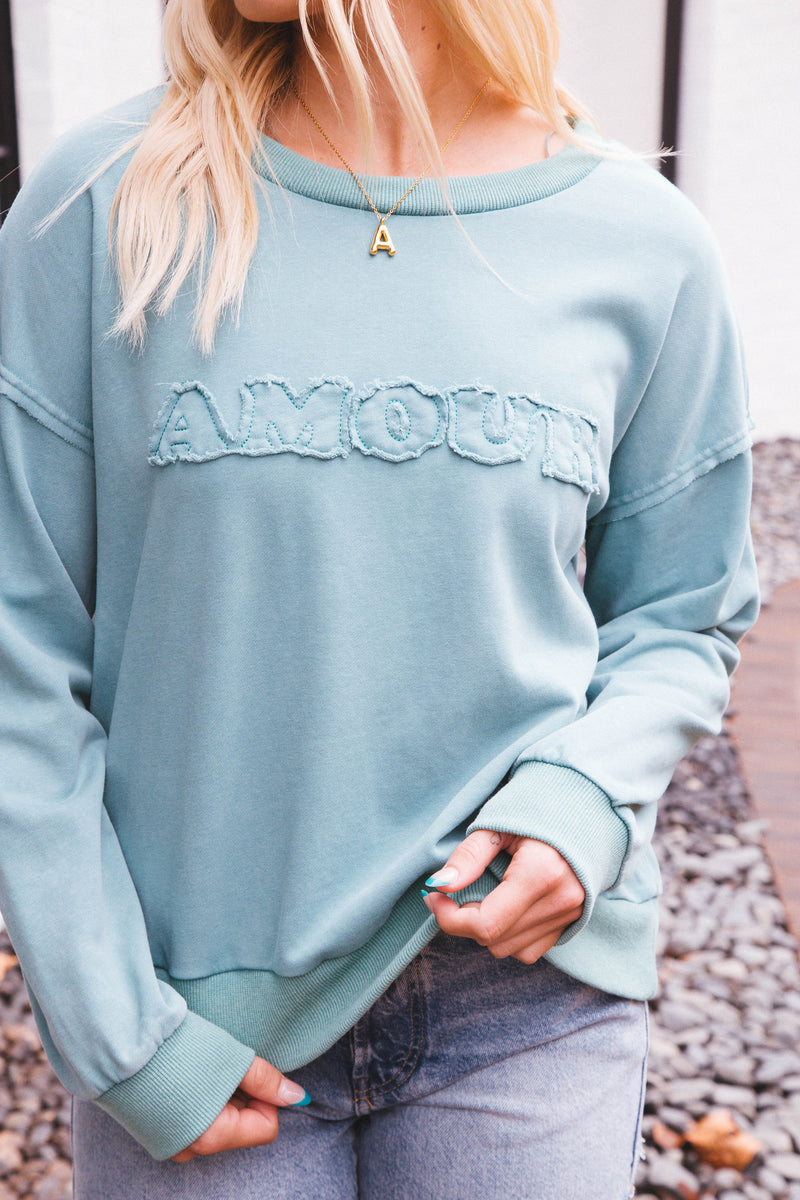 Alina Amour Sweatshirt, Washed Pine