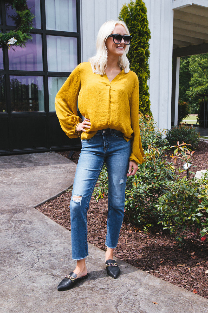 Wrennlyn Woven Blouse, Mustard