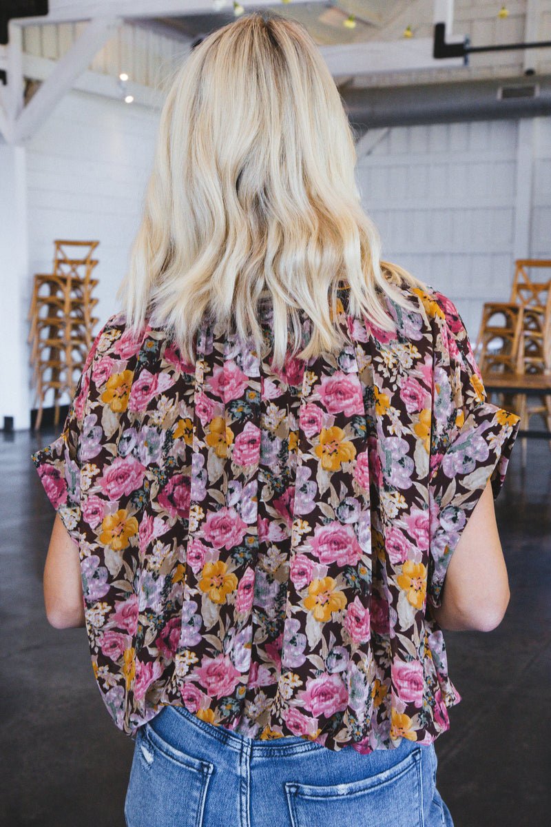 Frenzy Floral Blouse, Brown
