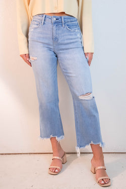 Cassidy High Rise Distressed Jeans, Amply