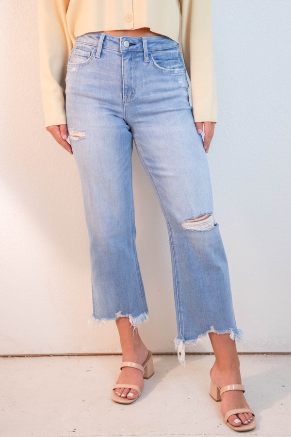Cassidy High Rise Distressed Jeans, Amply