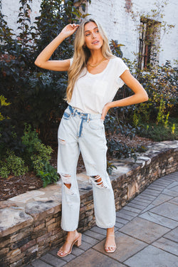 Traveler Twist Neck Tee, White | Sanctuary