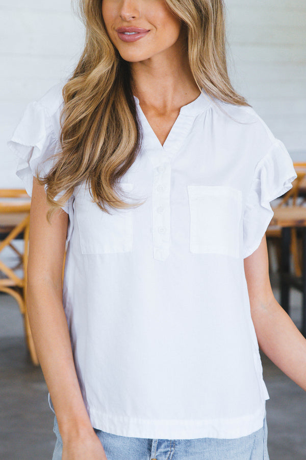 Liv Tencel Top, Optic White | Velvet Heart