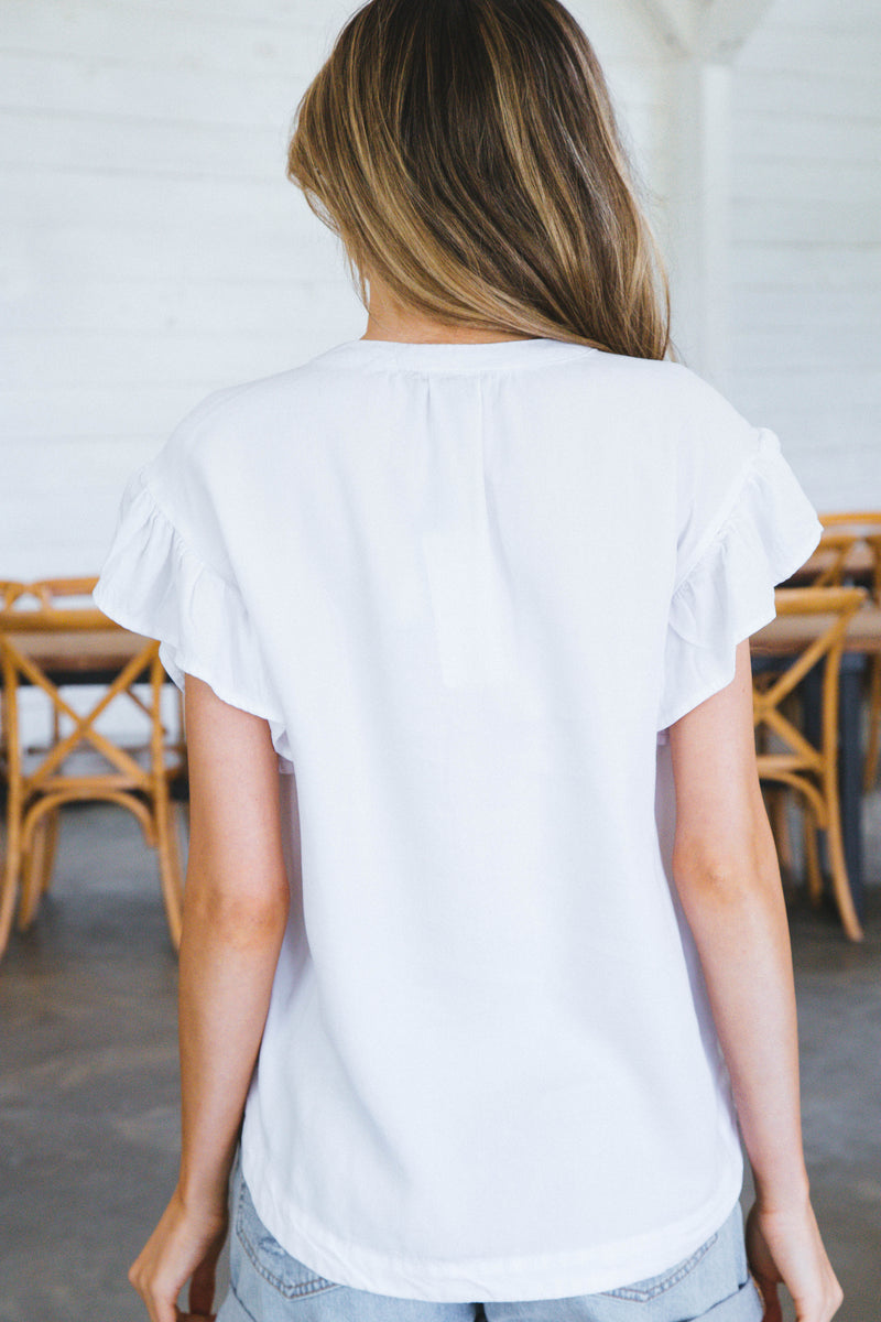 Liv Tencel Top, Optic White | Velvet Heart