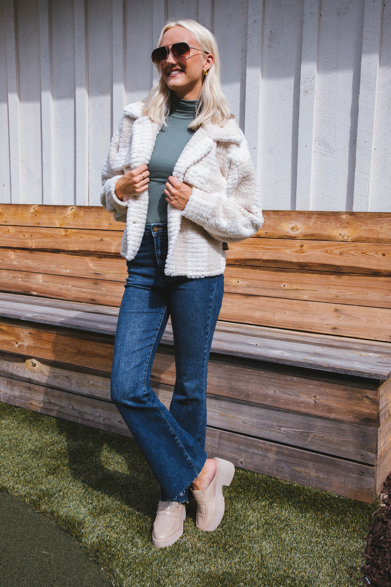 Moonstone Faux Shearling Jacket, Khaki