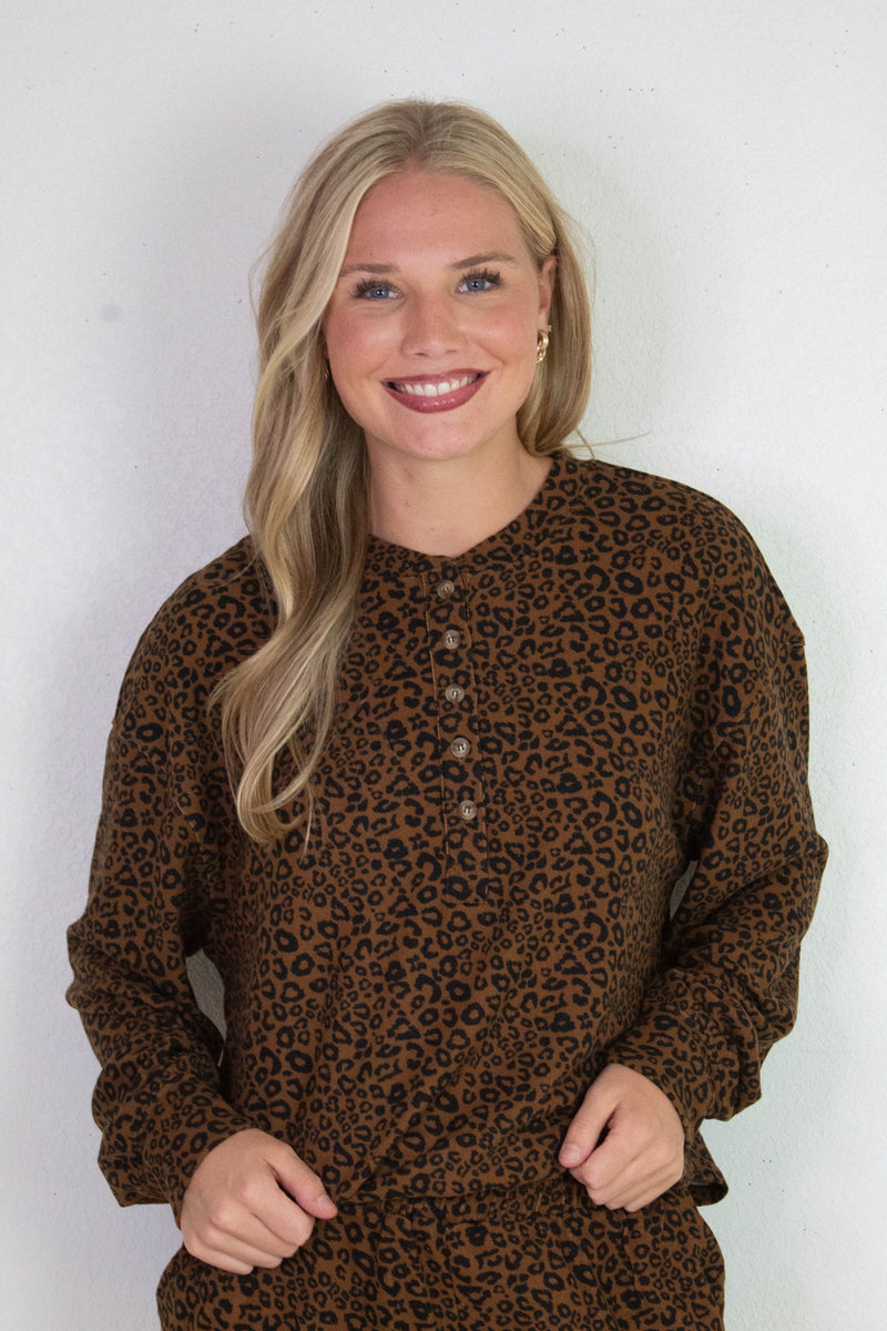 Chloe Leopard Print Set, Brown