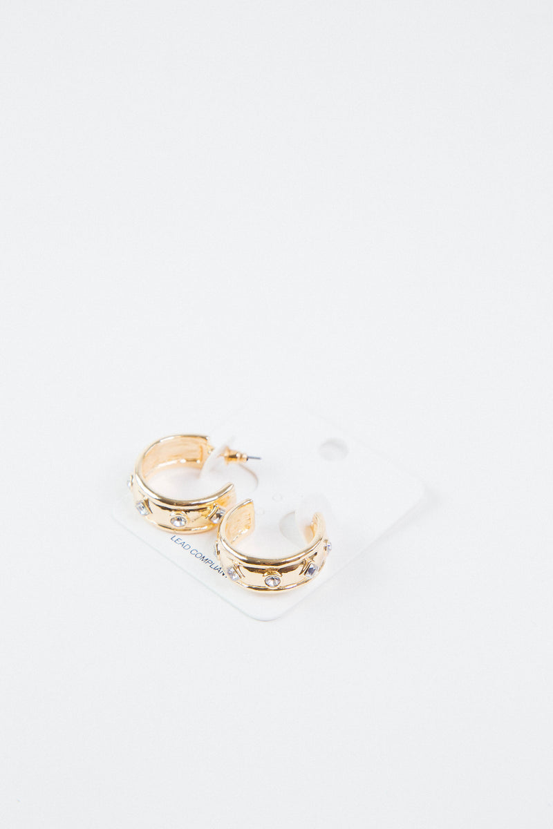 Everlee Jewel Hoop Earrings, Gold