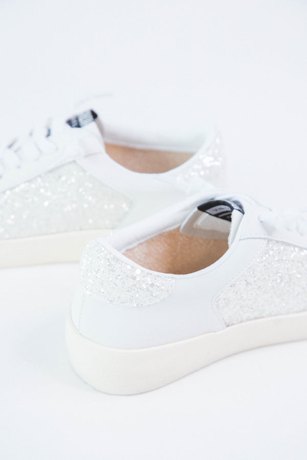 Reflex White Star Glitter Sneaker, White Glitter | Vintage Havana