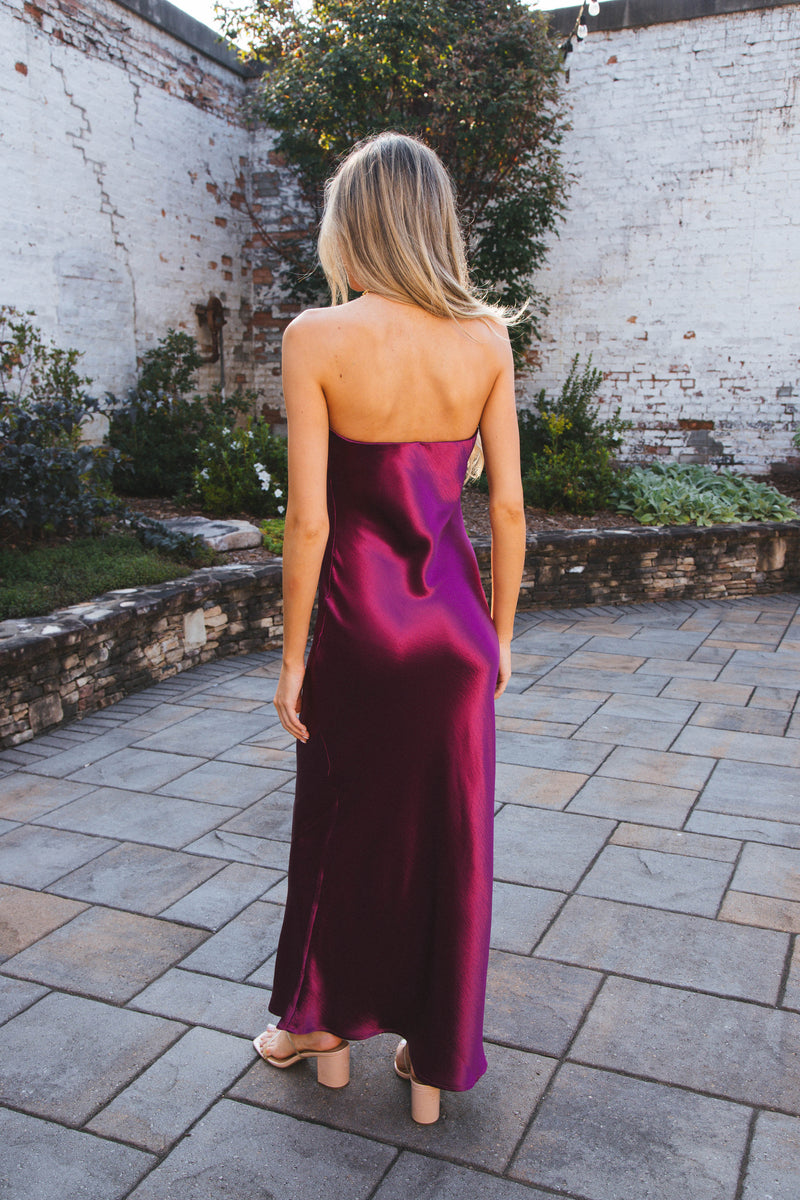 Dress To Impress Maxi Tube Dress, Wine