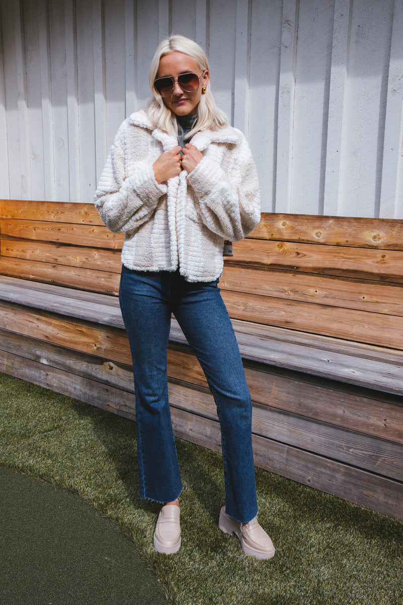 Moonstone Faux Shearling Jacket, Khaki