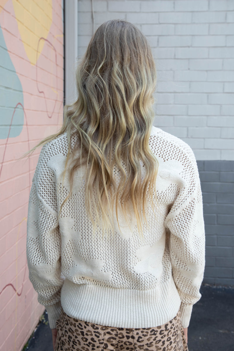Flower Pop Open Stitch Jacket, Eco Natural | Sanctuary