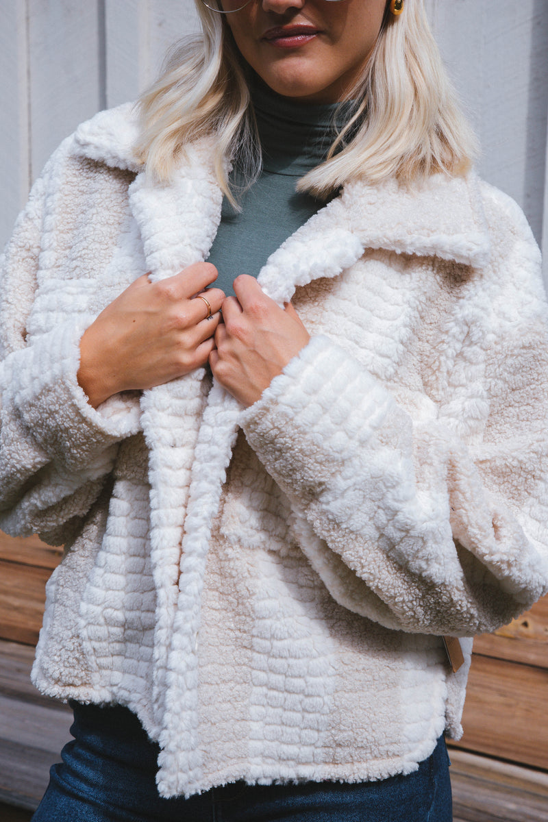 Moonstone Faux Shearling Jacket, Khaki