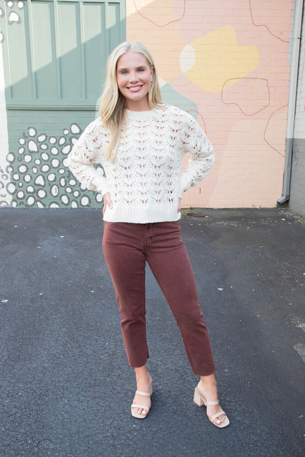 Boheme Popover Sweater, Light Oat | Sanctuary