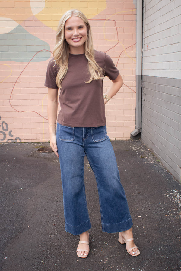 Adalynn Classic Boxy Fit Tee, Espresso