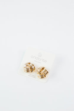Love Knot Brass Earrings, Gold
