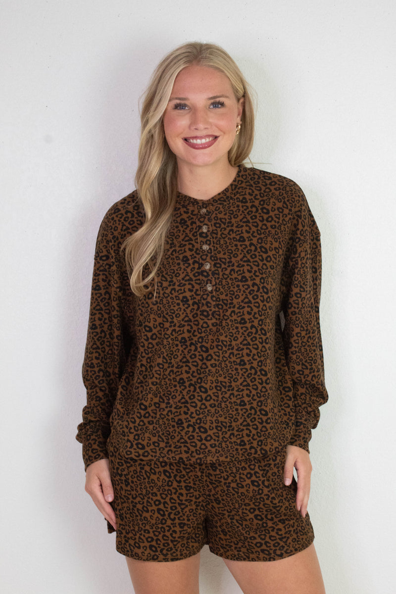 Chloe Leopard Print Set, Brown