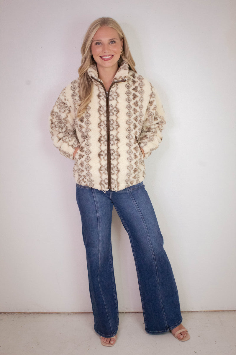 Whistler Sherpa Zip Front Jacket, Brown | RD Style