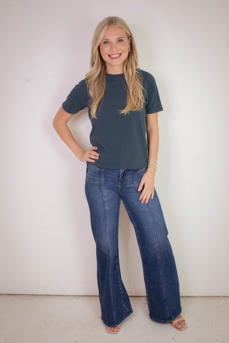 Adalynn Classic Boxy Fit Tee, Midnight Navy