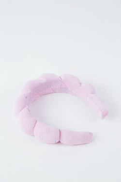 Spa Towel Scalloped Headband, Pink