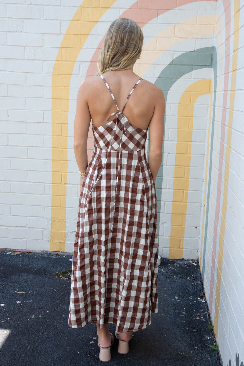 Via Midi Dress, Brown Combo | Free People