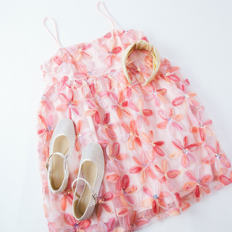 Casey Floral Babydoll Dress, Coral Floral
