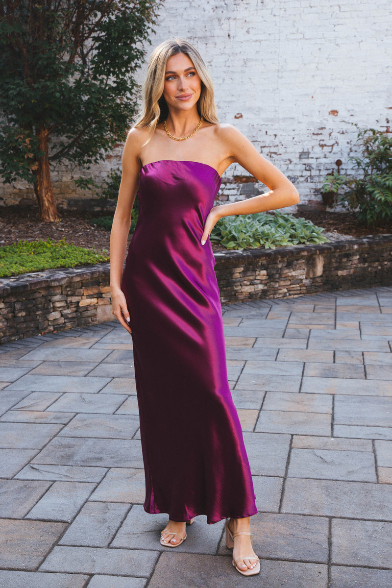 Dress To Impress Maxi Tube Dress, Wine