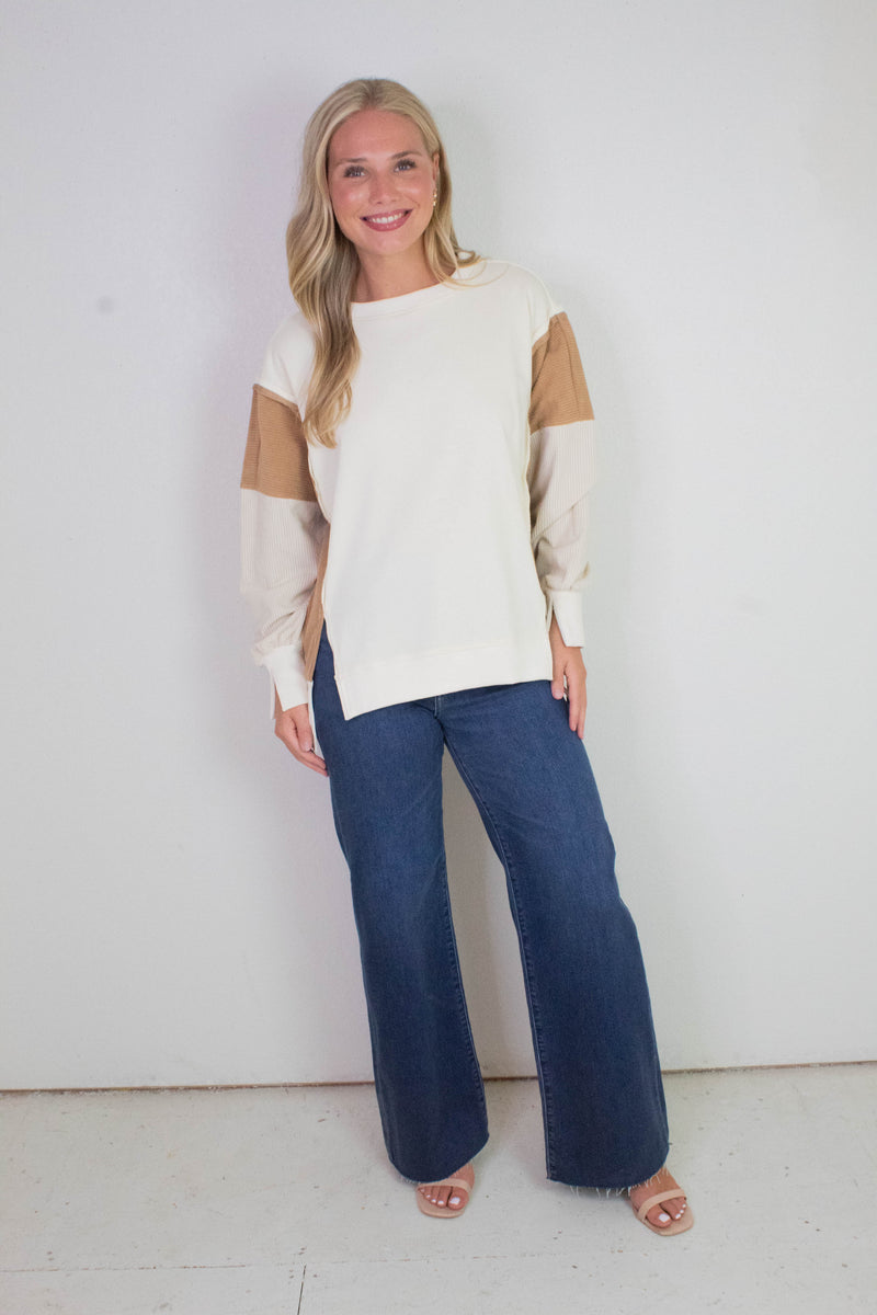Far Out High Rise Wide Leg Jeans, Waterfall | Daze