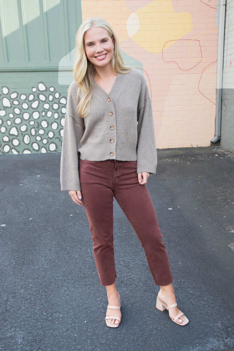 Cool of the Night Cardi, Mocha Melange | Free People
