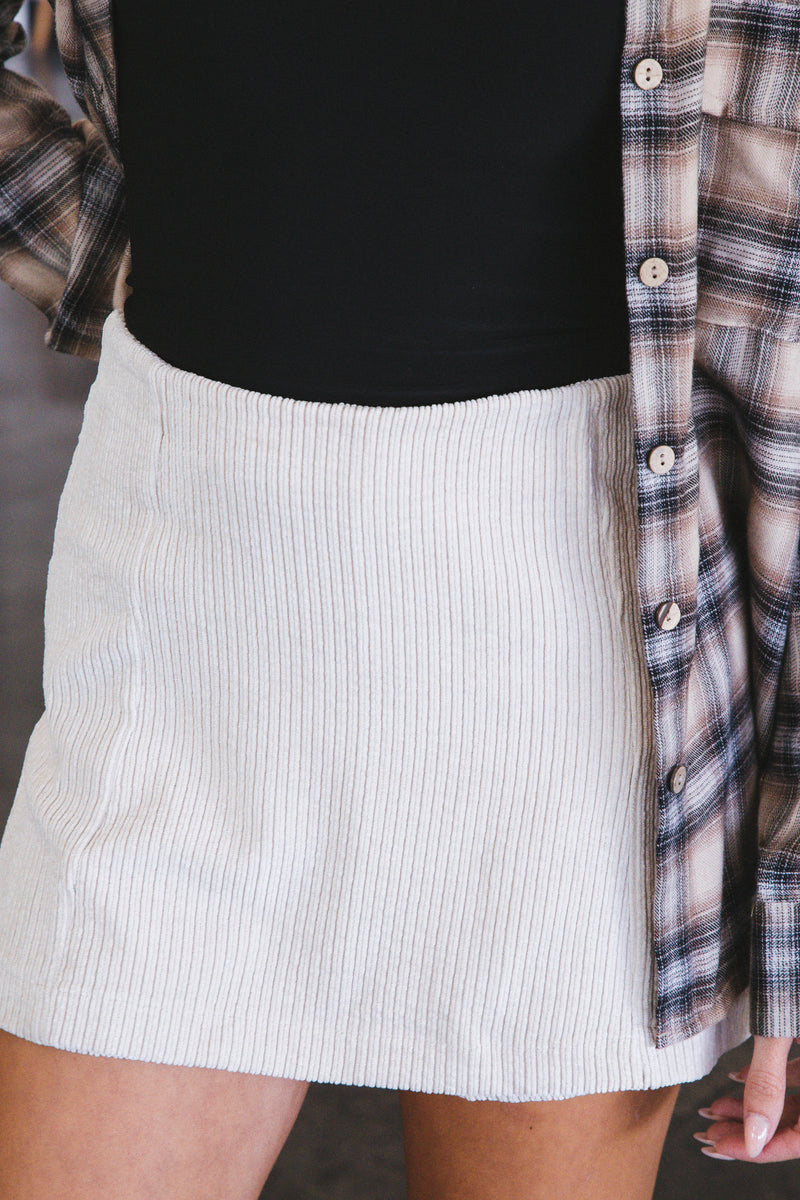 Daydream Corduroy Skort, Cream