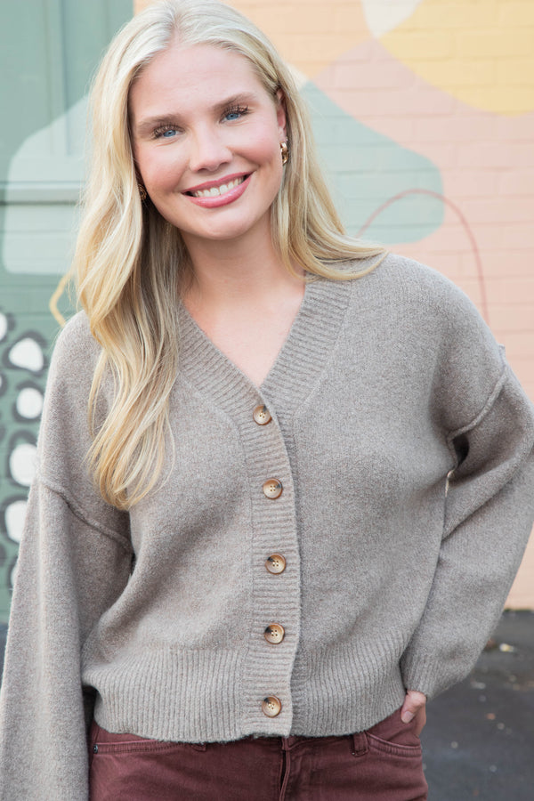 Cool of the Night Cardi, Mocha Melange | Free People