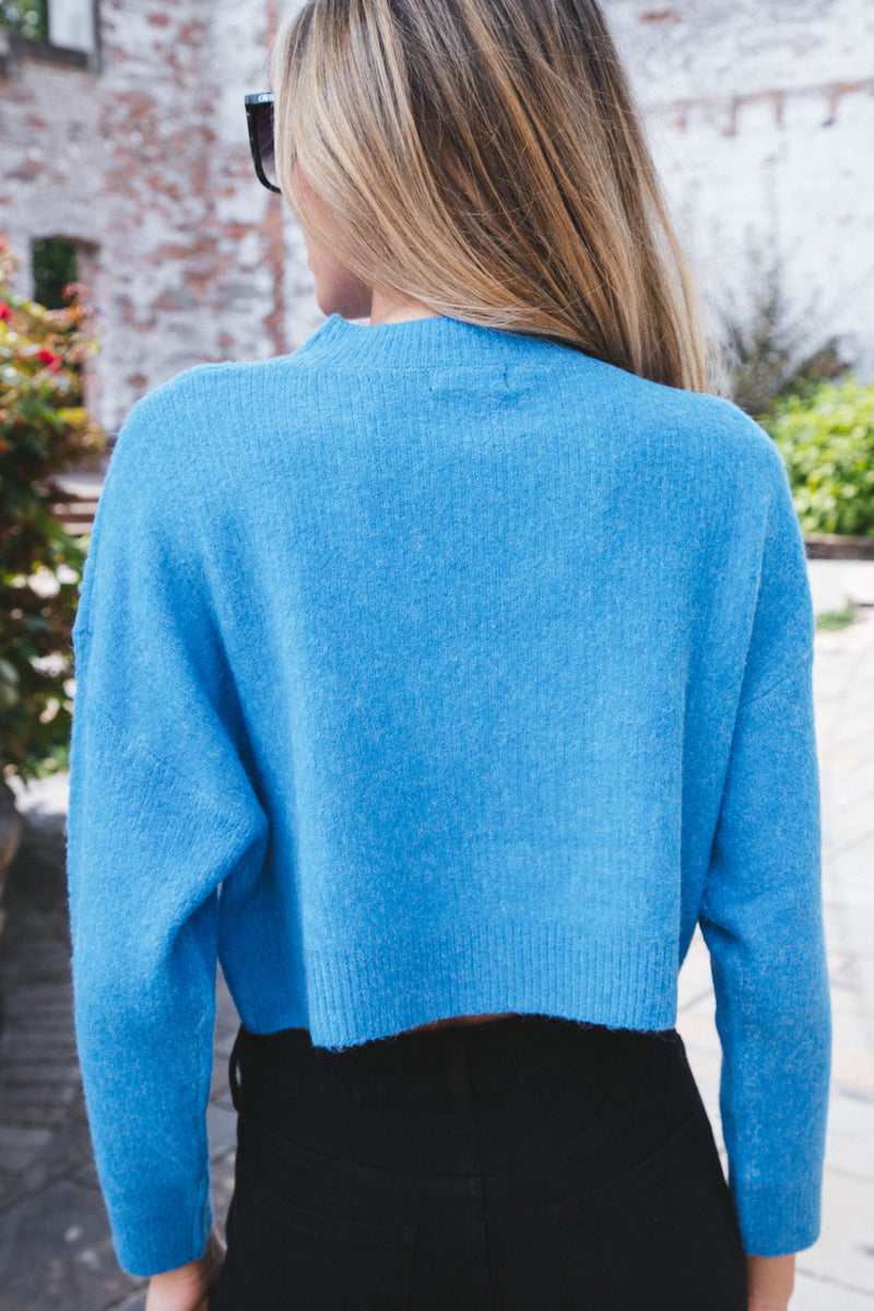 On Repeat Cropped Sweater, Azure